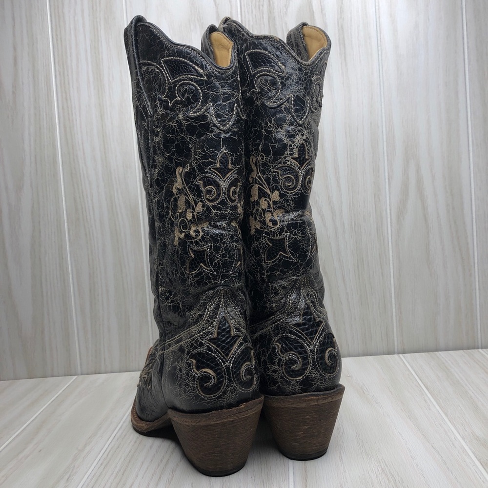 Corral Snake Inlay Embroidered Cowboy Western Boot - Picture 8 of 8